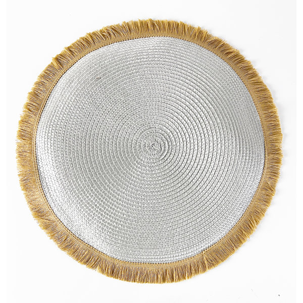 Dakota Fields Alizee Jute/Rattan Geometric Round Placemat Wayfair